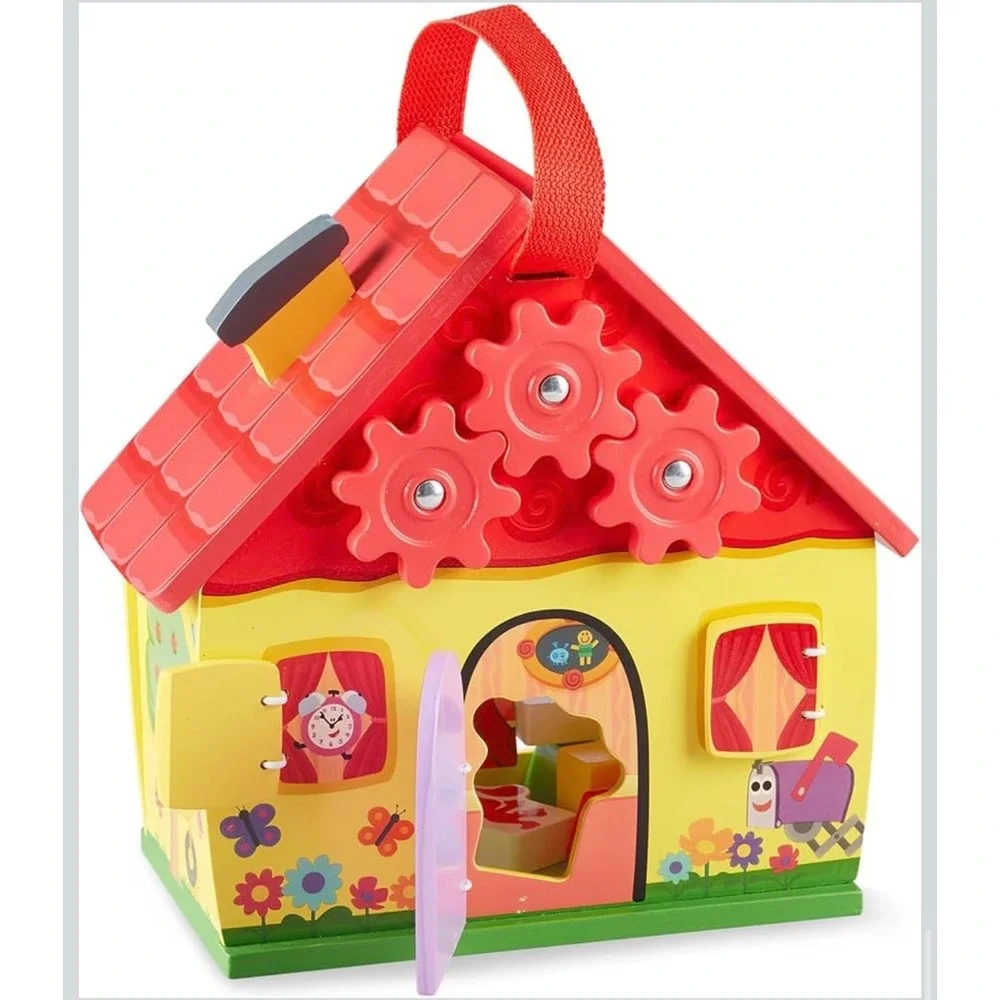 Melissa & Doug Blue's Clues & You! Take-Along Wooden House 8-Piece Toddler Toy